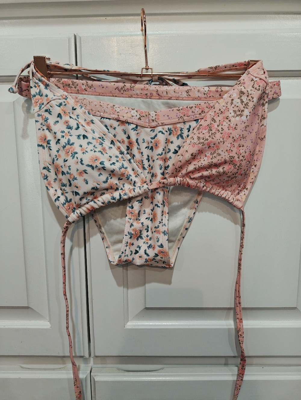 Aeropostale Floral Two-Tone Pink Bikini Set